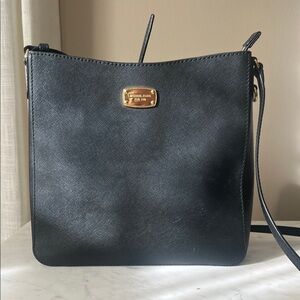 Michael Kors Black Crossbody Bag with Gold Accents